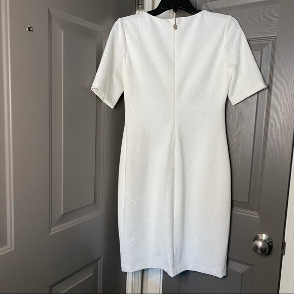 Tommy Hilfiger Ivory / Winter White Textured Sheath Dress Size 6 - Picture 8 of 12